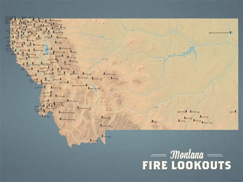 Montana Fire Lookouts Map 18x24 Poster | Best Maps Ever | Reviews on ...