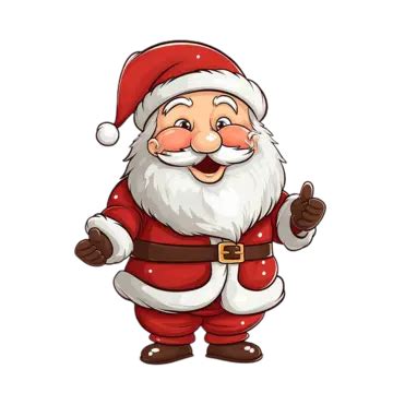 Alegre Caricatura Santa Claus Saludo Para Navidad Celebración Clip Art