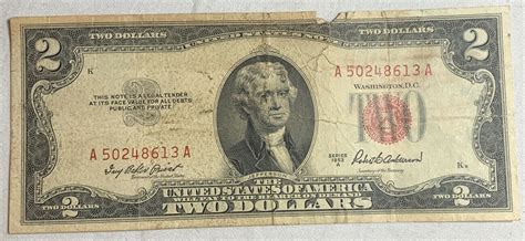 Mavin 1953 A 2 Two Dollar Us Red Seal Jefferson Note Bill Us