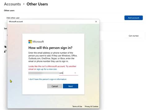 Solved Looks Like This Isnt A Microsoft Account When Adding User To Computer Up And Running