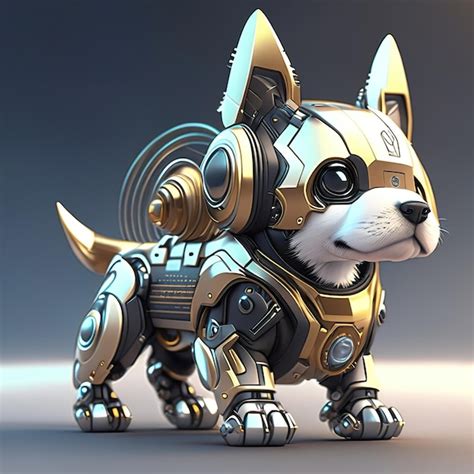 Premium AI Image | Cute robot chibi dog Generative AI