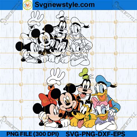 Mickey Group SVG Disney Friends SVG Cartoon Crew SVG PNG