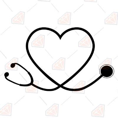 Heart Stethoscope Svg Cut Files | PremiumSVG