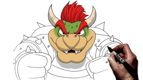 How To Draw Bowser Step By Step Super Mario Bros Youtube