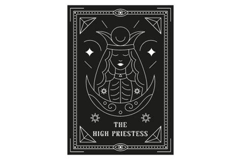 Tarot Card Major Arcana The High Priestess Svg Cut File By Creative