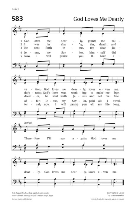 Christian Worship Hymnal 583 God Loves Me Dearly