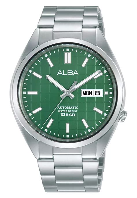 Jual Alba Alba Mechanical Jam Tangan Automatic Pria Silver Green