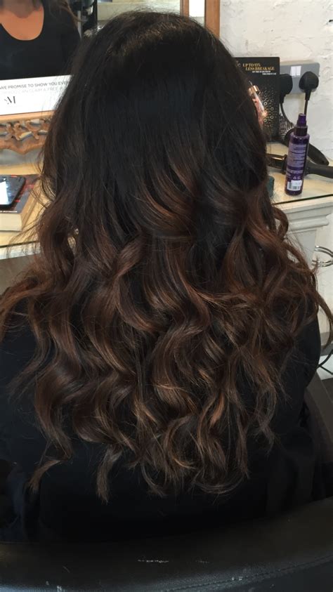 Balayage Black Hair Brown Caramel Inspired By Emily From Pll Black Hair Balayage Hair