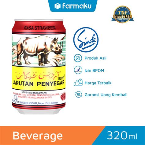 Larutan Penyegar Cap Badak Strawberry Kaleng 320 Ml Farmaku