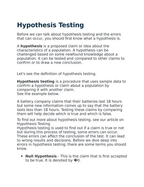 Hypothesis Testing Assignment Hypothesis Testing Before We Can Talk