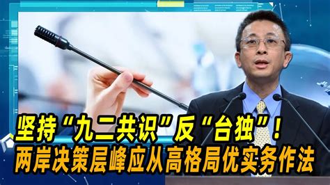 胡文琦：坚持“九二共识”反“台独”！两岸决策层峰应从高格局优实务作法 Youtube