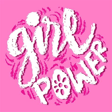 Premium Vector Girl Power Hand Drawn Vector Lettering Isolated On