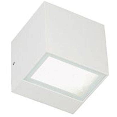 Applique Da Esterno Mini Biemissione Box Alluminio Bianco W Led