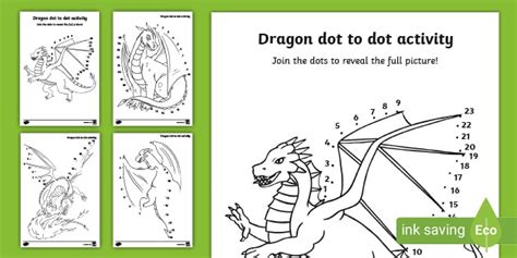 FREE Dragon Dot To Dot Activity Sheet Resources