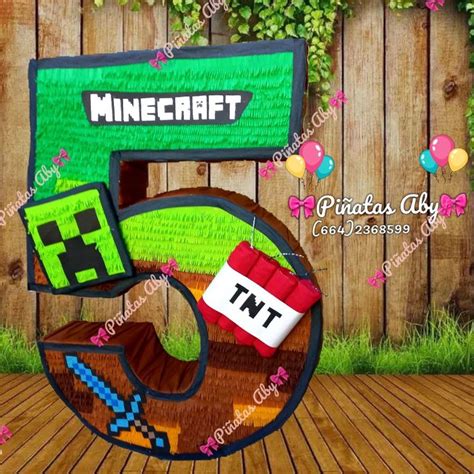 Pi Ata N Mero De Minecraft Pi Ata De Minecraft Decoraciones De