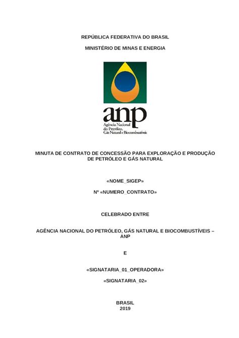 Docx Contrato De Concess O Rodadas Anp Gov Brrodadas Anp Gov Br