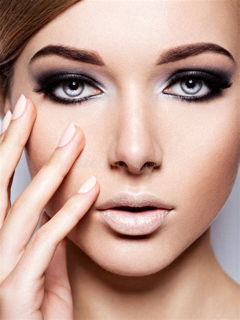 Beautiful Woman with Fashion Makeup of Eyes Stock Photo - Image of conrast, eyes: 91776698