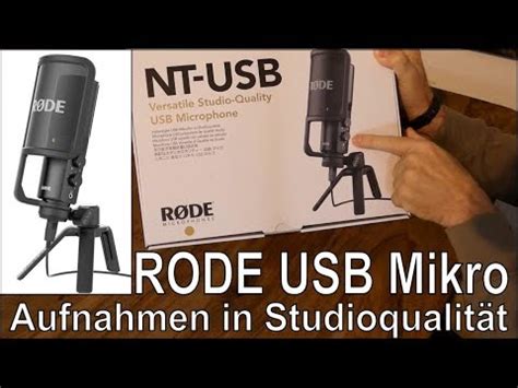 Rode Nt Usb Mikrofon Studioqualit T Youtuber Mikro Indoor Und