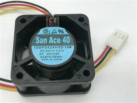 1 PCS SANYO Fan 109P0424H6D19 DC 24V 0 07A 4020 4CM 3 PIN Cooling Fan