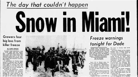 Miami recorded its first snowfall on this day 46 years ago - Axios Miami