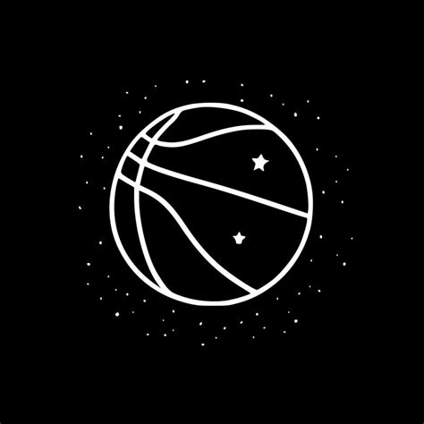 Basketball, Black and White Vector illustration 23567936 Vector Art at ...