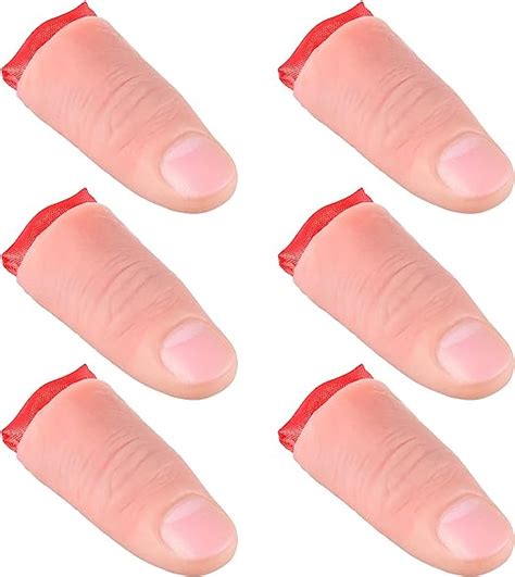 6 Pcs Magic Thumb Trick Plastic Thumb Tip Soft Plastic Fingers Fake