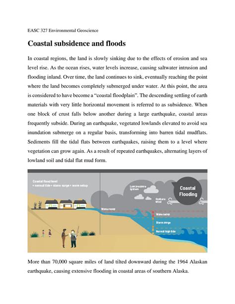 Solution Coastal Subsidence And Floods Studypool