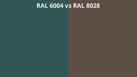 RAL 6004 Vs 8028 RAL Colour Chart UK