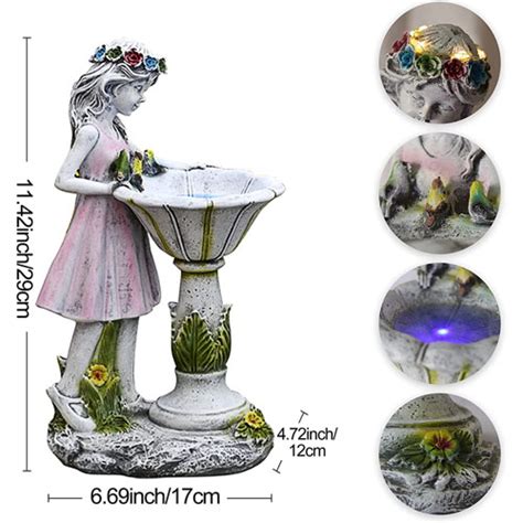 Fairy Garden Statue Solar Garden Angel Figurine Outdoor Decoration