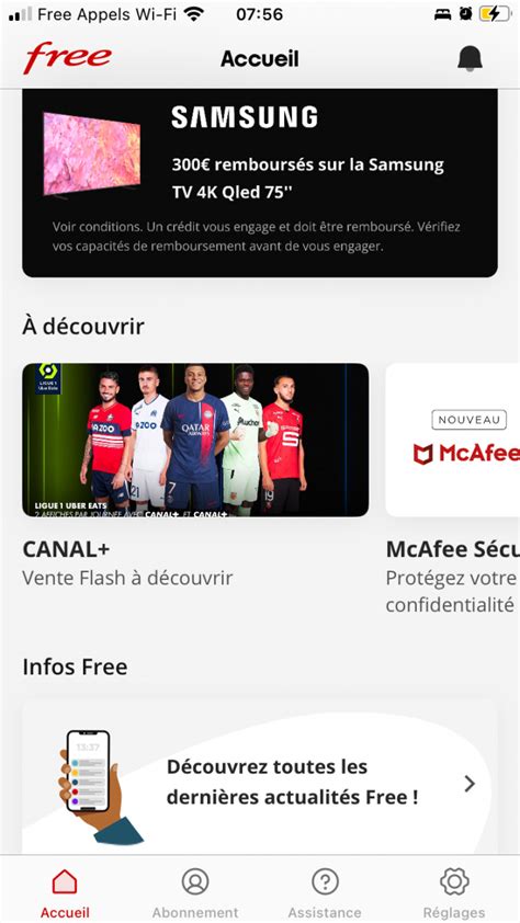 Free lance une nouveauté dans son application Freebox Espace Abonné