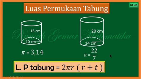 Menghitung Luas Permukaan Tabung Luaspermukaan Tabung Youtube