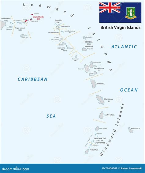 Lesser Antilles Political Map Cartoon Vector | CartoonDealer.com #82148603