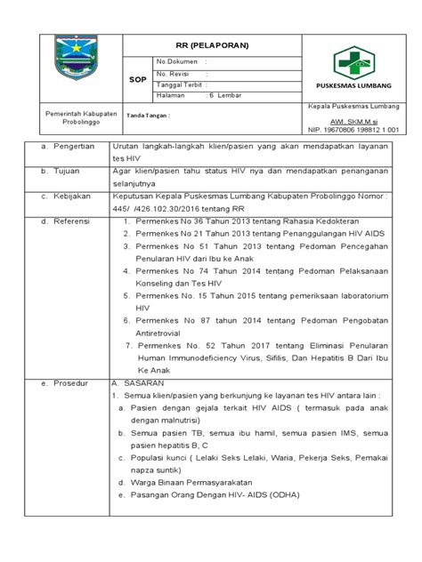 Sop Alur Layanan Hiv Pdf