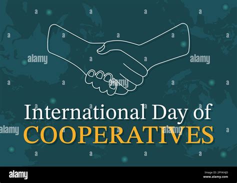 International Day Of Cooperatives Vector Illustration With Hand Earth