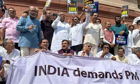 India Alliance Escalates Protest For Modis Response On Manipur Crisis No Confidence Motion