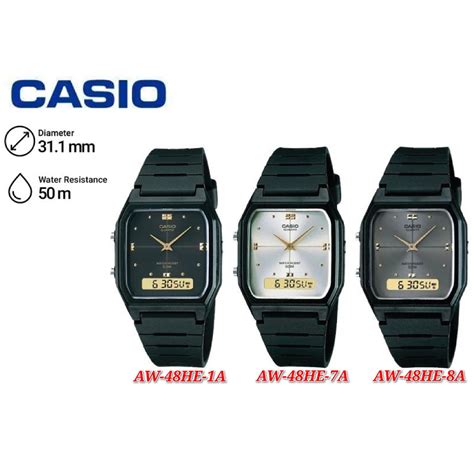 Casio AW 48HE Series Analog Digital Watch Shopee Malaysia