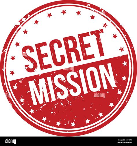 Secret Mission Rubber Stamp Red Secret Mission Rubber Grunge Stamp