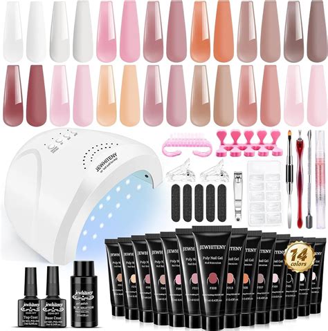 Jewhiteny Kit D Extension D Ongles En Polygel Avec Lampe Ongles En