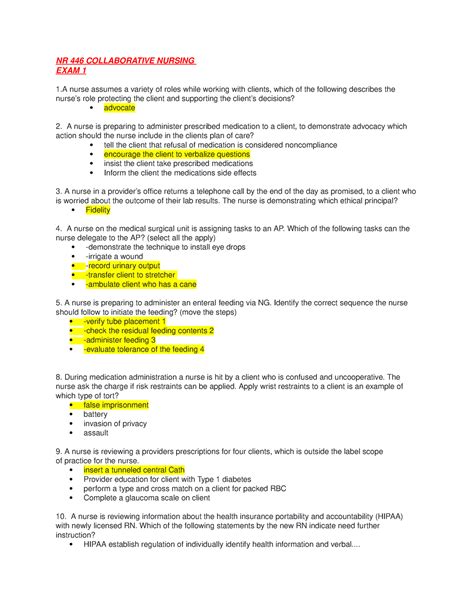 Week Collab Exam Leadership Nr Collaborative Nursing Exam