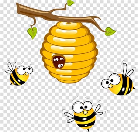 Honey Bee And The Hive Clipart