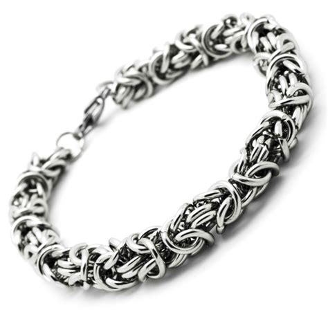 Stainless Steel 6mm Byzantine Bracelet Stainless Steel And Silver