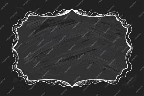 Premium Vector A Vintage Frame With A Decorative Pattern A Chalkboard Frame With A Rough