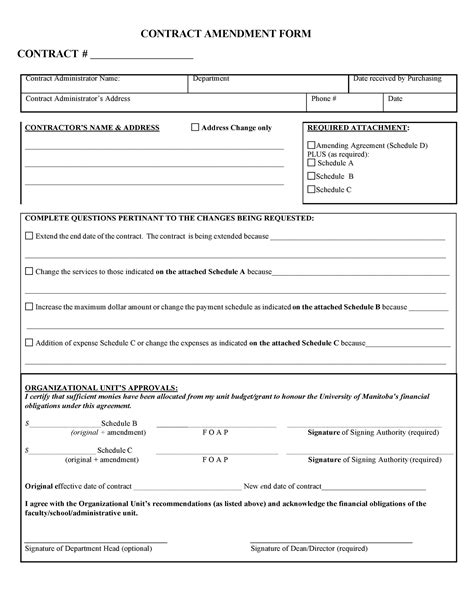 44 Professional Contract Amendment Templates And Samples Templatelab