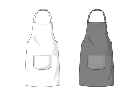 Premium Vector | Blank white and black Apron template.