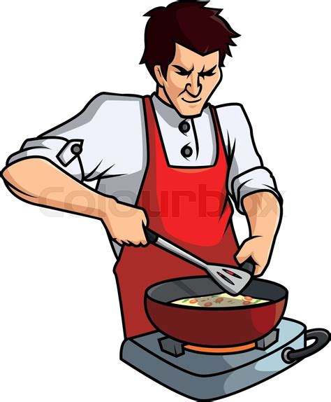 Cooking Man Vector Cartoon Illustration Stock Vector Colourbox