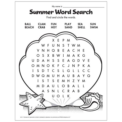 Free Printable Summer Word Search — Trend Enterprises Inc