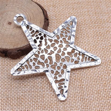 WYSIWYG 1pcs 74x70mm Big Hollow Star Pendants Big Hollow Star Charm Big