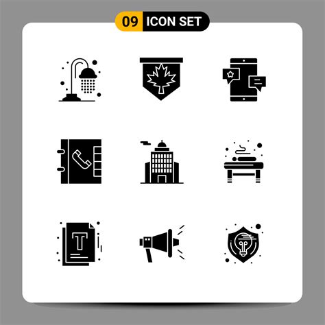 Set Of 9 Modern Ui Icons Symbols Signs For Museum Building Community