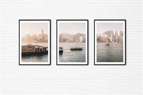 Hong Kong City Skyline Photography Print Set of 3 Travel Prints Urban ...