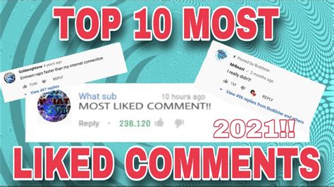 Top 10 Most Liked Comments On Youtube Updated 2021 Youtube